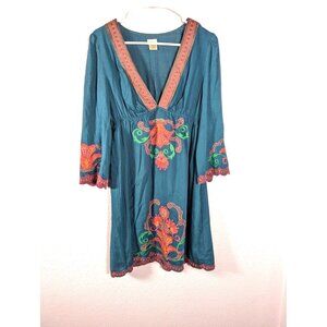 Charmin Charlie Womens  Dress Emroidered Babydoll Festival Coachella Boho L